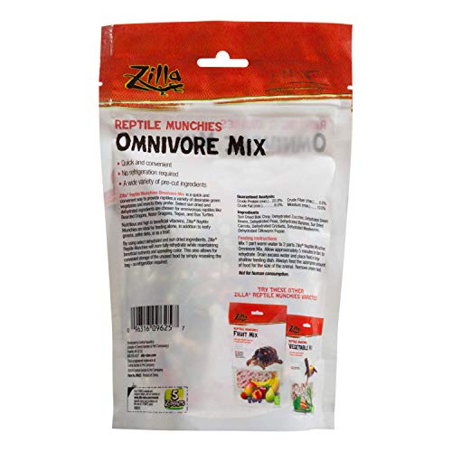 Zilla Reptile Munchies Omnivore Food Mix For Pet Bearded Dragons, Water Dragons, Tegus And Box Turtles, 4-Ounce #TOP2