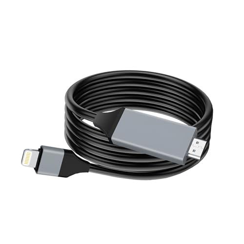 [Certificação Apple MFi] Cabo HDMI para iPhone para TV, conector adaptador de iluminação para HDMI c