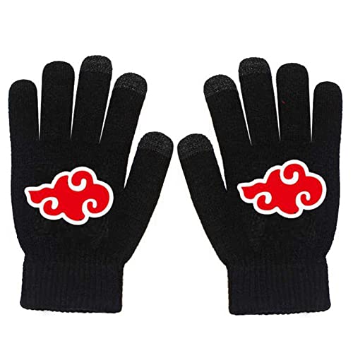 ANTSPARTY Narutos Akatsuki Finger Gloves Narutos Akatsuki Unisex Solid Clouds Winter Knitted Warm Knitted Gloves for Narutos Fans