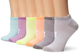 Under Armour Essential No Show Socks, 6-Pairs, Marl/Assorted Colors, Shoe Size: Womens 6-9