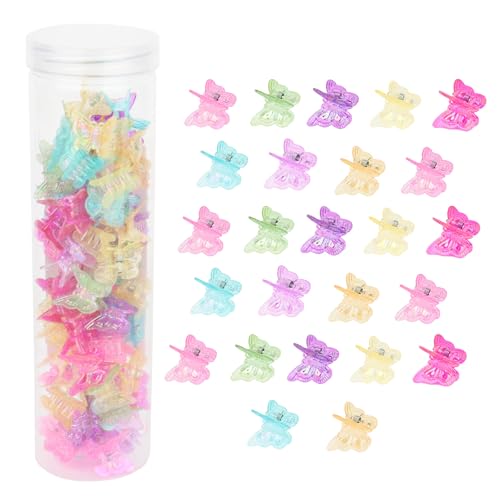 Aushamtai 60PCS Small Butterfly Hair Clips for Girls Cute Mini Hair Claw Clips for Women Little Girls Toddler Barrettes Kids Toddler Hair Accessories for Thin Thick Hair (8 Colors)