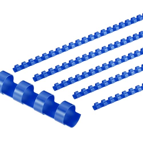 PATIKIL 12mm (1/2") Plastic Binding Combs, 100 Pcs 21 Rings Comb Binding Spines 90 Sheet Capacity Letter Size for Binding Paper Sheets, Blue by PATIKIL - Used condition - US$18.03