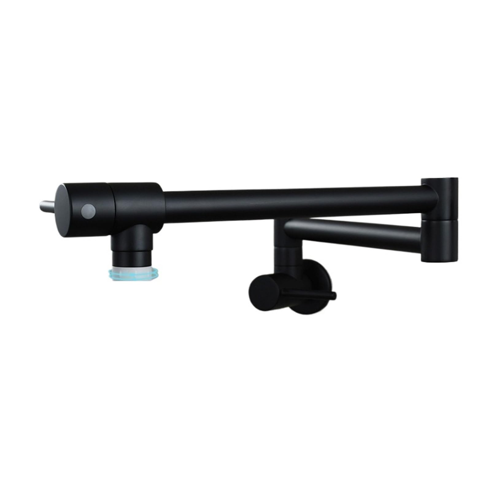 ZQFHSX Copper Kettle Faucet Wall-Mounted Folding Kitchen Single-Cold Sink Rotating Nozzle for Most Scenarios(Black B)