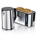 Produktbild Arendo - Wasserkocher und Toaster SET Edelstahl Silber Wasserkocher 1,5L 40° 100°C Warmhaltefunktion Toaster 4 Scheiben LED-Display 6 Bräunungsgrade Brötchaufsatz