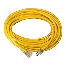 Southwire Yellow Jacket Heavy Duty Extension Cord - Reliable Outdoor Power for Tools & Equipment - Lighted End with Weather Resistant SJTW Jacket - 25 Foot