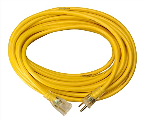 Southwire Yellow Jacket Heavy Duty Extension Cord - Reliable Outdoor Power for Tools & Equipment - Lighted End with Weather Resistant SJTW Jacket - 25 Foot by Yellow Jacket - Used condition - US$20.90