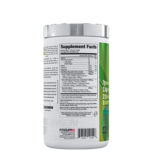 Eaa + Hydro By Ap Sports Regimen | Vegan Fermented Bcaa & Eaa Amino Acid Powder For Men & Women | 10.5 Grams Total Aminos | Recovery + Electrolytes Hydration | 30 Serv (Lemon Meets Lime) #TOP4