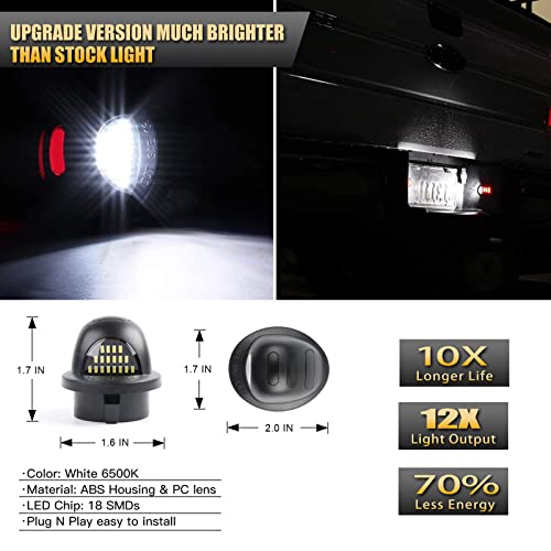 Led License Plate Lights Assembly, 18Pcs 6500K White Smd Led Chips,Set Of 2 #TOP1