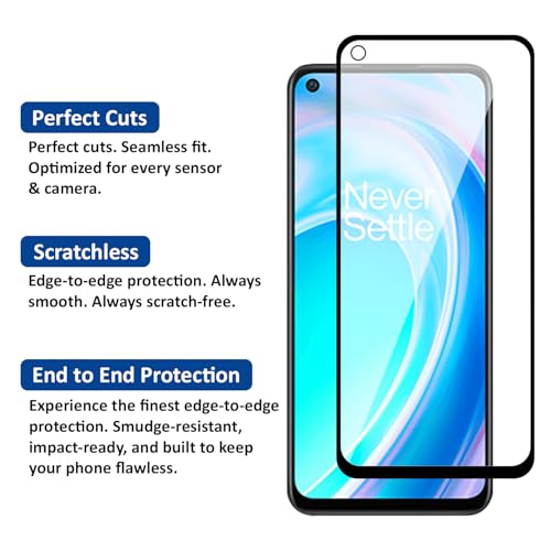 Image of AIBEX Tempered Glass for OnePlus Nord CE 2 Lite 5G / Realme Narzo 50 / Realme C17| 9H Hardness | Anti-Glare & Anti-Fingerprint | Water Resistant | Edge-to-Edge Full Screen Protector | Bubble-Free