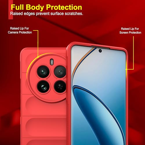 Image of Zapcase Back Case Cover for Realme P1 Pro 5G | Compatible for Realme P1 Pro 5G Back Cover | Liquid Silicon Magic Case with Camera Protection | Red