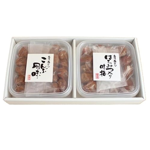 マルニ(MARUNI) 紀州南高梅 はちみつ梅500g、こんぶ風味梅500g 食べ比べセット