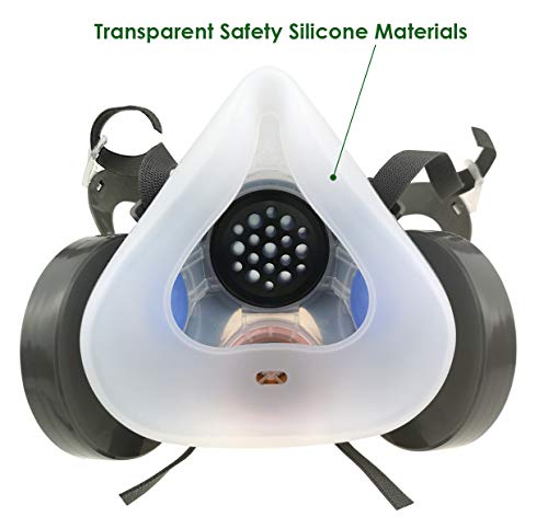 Syine Safety Mask Industrial Gas Spray Paint Dustproof Breathing Respirator Mask,Medium,1 Set #TOP2