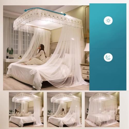Mosquitera con dosel para cama con estructura en U que frena insectos en dormitorios 2