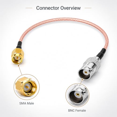 Cable Conector BNC SMA Macho a Hembra 30 cm miniatura 2
