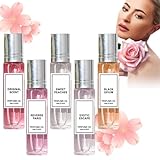 5 Stück Pheromone Perfume Woman, Roll-On Pheromone Parfüm Damen, 2025 Neu Pheromonparfüm, Auslaufsicher Mini Perfume Set für Frauen, Verstärkter Duft Parfüm mit Pheromonen