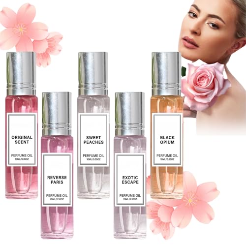 5 Stück Pheromone Perfume Woman Roll-On Pheromone Parfüm Damen Pheromonparfüm Auslaufsicher Mini Perfume Set für Frauen Verstärkter Duft Parfüm mit Pheromonen