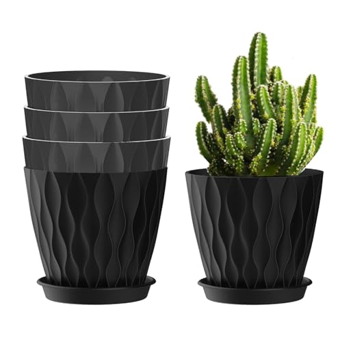 Zinaroty Lot de 5 macetas de flores modernas