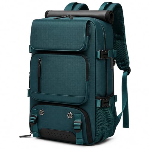 Mochila Masculina Grande Reforçada para Notebook e Laptop – Impermeável, Executiva, Trabalho, Viagem, Mala de Mão, Escolar, Casual, Portátil, Resistente, Organizada e Unissex (VERDE-ESCURO)
