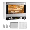 VEVOR Commercial Convection Oven, 66L/60Qt, Half-Size Conventional Oven Countertop, 1800W 4-Tier Toaster w/Front Glass Door, w/Trays Wire Racks Clip Gloves, 120V