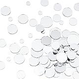 4 tailles : les carreaux de mosaïque de verre sont en rond, le diamètre est d'environ: 10~·30mm, l'épaisseur est d'environ: 1.5~4.5mm; Contenant de perles en plastique transparent : 18.9x11.2x1.7 cm. Qui est portable et pratique à transporter ou à utiliser, aussi facile à ranger.