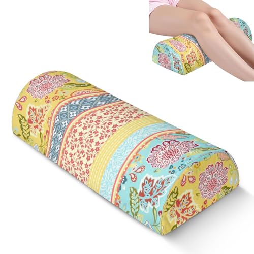 wxmbdzq Knee Pillow for Back Sleeping – Half Moon Bolster Pillow for Under Knee While Sleeping Support, Leg & Back Pain Relief (21.5x9x5 Inches)