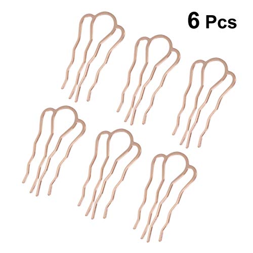 Lurrose 6 peças de grampos de cabelo antigos de garfo, presilhas de cabelo feitas à mão, presilhas d