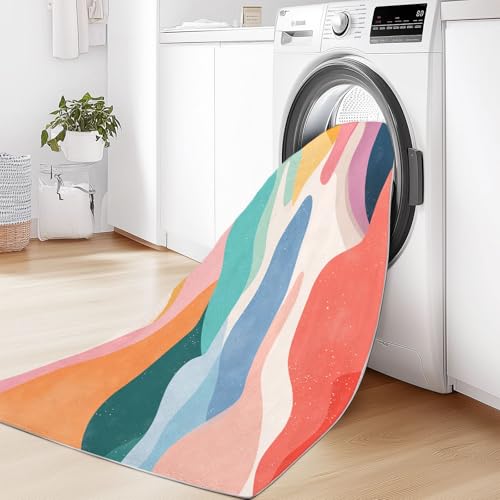 Tapis de salon 90x150 cm géométrique multicolore résistant - 6