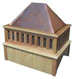 SamsGazebos Rectangle French Cupola with Copper Roof, 27"L x 20"W x 27"T, Made in USA
