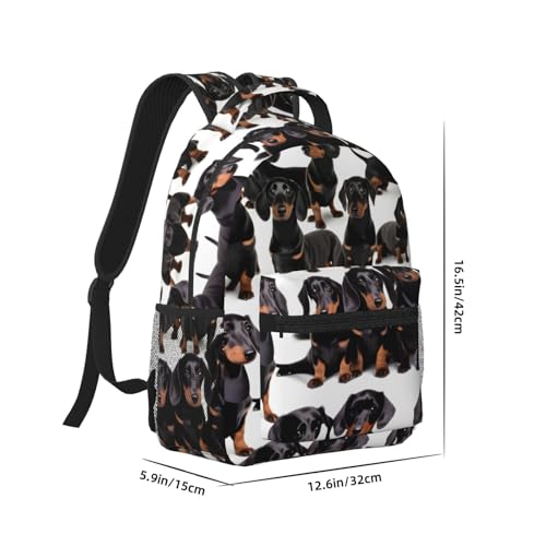 Sac à dos pour ordinateur portable imprimé teckel résistant pour éviter les chocs en voyage