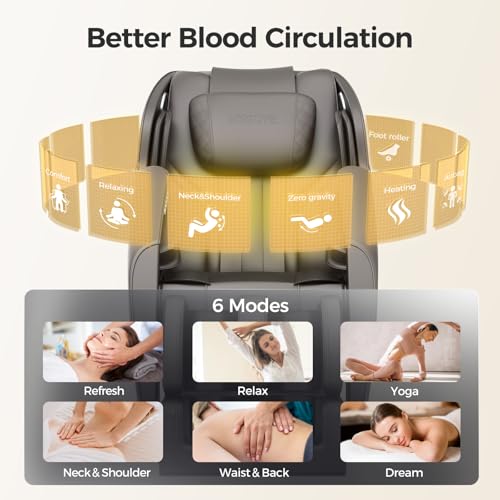 BOSSCARE Full Body Zero Gravity Massage Chair, Electric Shiatsu Massage Recliner with Foot Roller, Bluetooth Speaker for Family Friends, Faux Leather - Image 4