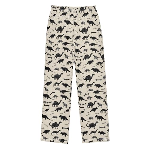 ALAZA Dinosaur Bone Cartoon Pajama Lounge Pants Long Sleep Pajama Bottoms with Pockets 11-12 Years