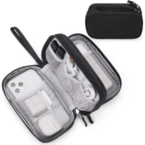 FYY Electronic Organizer, Travel Tech Pouch Bag, Cable Organizer Black | Wrist Strap, Waterproof...