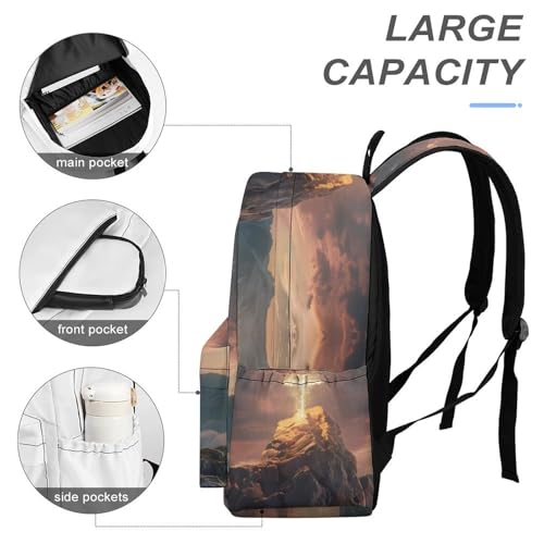 Jesus Cross 3D Print Travel Backpack Lightweight Laptop Backpack Casual Daypacks Shoulder Purse Bags for Men Women3