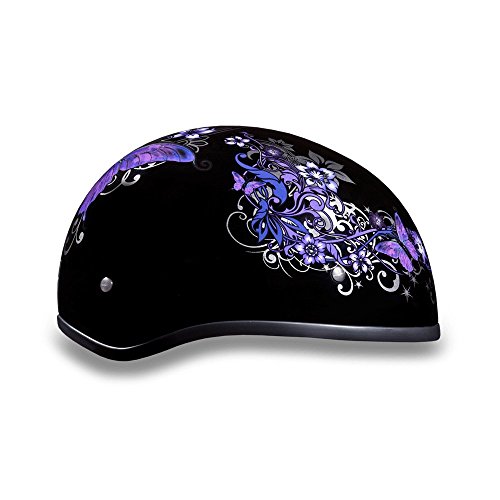Daytona Helmets Half Skull Cap Motorcycle Helmet – Dot Approved [Butterfly] [M] #TOP4