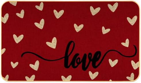 AUSTAB Valentine's Day Door Mat 17 X 29 Inches Love Doormat Wedding Anniversary Couple Gift Non-Slip and Washable Seasonal Holiday Low-Key Indoor Outdoor
