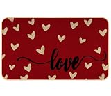 AUSTAB Valentine's Day Door Mat 17 X 29 Inches Love Doormat Wedding Anniversary Couple Gift Non-Slip
