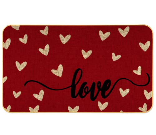 Austab Valentine's Day Door Mat 17 X 29 Inches Love Doormat Wedding Anniversary Couple Gift Non-Slip And Washable Seasonal Holiday Low-Key Indoor Outdoor #TOP2