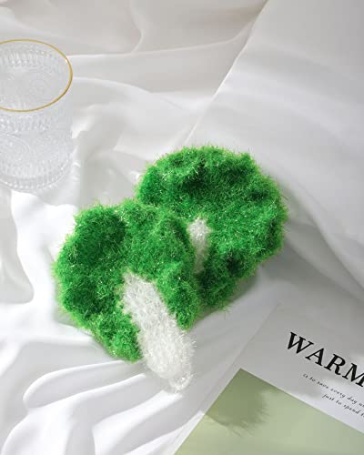 Image of Garlic and Vegetables Shaped Acrylic Dish Scrubbers, Hand Crochet Non-Scratch Dish Scrubber, Fast Dry, No-Odor Cleaning Sponge