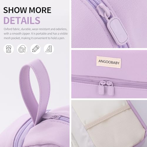 ANGOOBABY- Grande capacidade grande estojo de lápis bolsa de lona bolsa de caneta com 2 compartiment