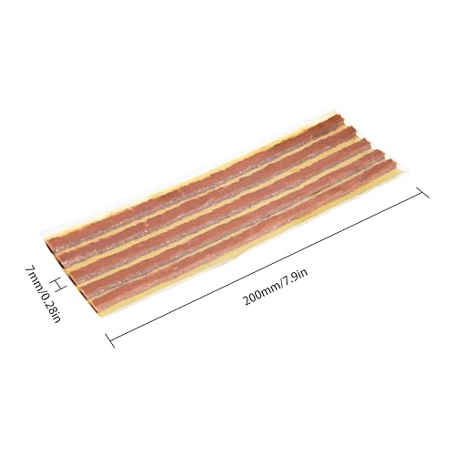 Image of TS-260C15 Tire Repair Plugs 15PCS, Self Vulcanizing Tire Rubber Strips 1 /4 inch x 8 inch for Tubeless Tire Puncture Repair (Brown)