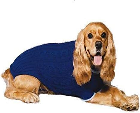 Fashion Pet Lookin' Good! Classic Cable Sweater - Cobalt Blue - Small