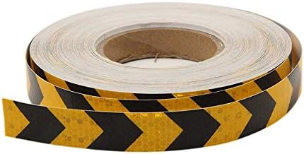 Lannmart 1" x5M Reflective Stickers Motorcycle Stripe Bicycle Safety Warning Reflective Arrow Tape Fluorescent Yellow Red Reflecting Tape