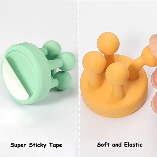 4 Pcs Silicone Waterproof Toothbrush Holders,Multi-Function Self Adhesive Hooks For Hanging Key Clothes Towel Cable For Kitchen Bathroom Home Office Black #TOP4