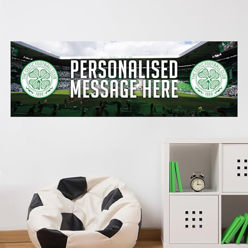 Celtic Birthday - Personalised Football Banner Wall Sticker (90cm width x 30cm height)