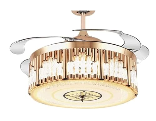 Ventilateur de plafond moderne lumière télécommande 3 couleurs de gradation