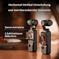 DJI Osmo Pocket 3 + Mic 2 (2 Sender + 1 Empfänger + Ladeschale), Vlogging-Kamera mit 1″ CMOS und 4K/120 fps, 3-Achsen-Stabilis., Schnellfokus, Gesichts-/Objektverfolgung, 2-Zoll-Touchscreen – Ansicht 4
