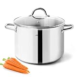 HOMICHEF Stock Pot 4 Quart Nickel Free Stainless Steel - 4 Quart Pot With Lid and Handle - 4Qt Sauce