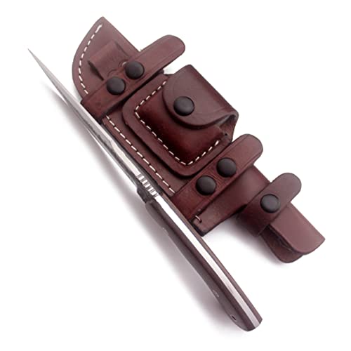 Gcs Handmade Micarta Handle D2 Tool Steel Tactical Knife Hunting Knife Camp Knife With Leather Sheath Full Tang Blade Designed For Hunting & Edc Gcs 240 (Brown Handle) #TOP4