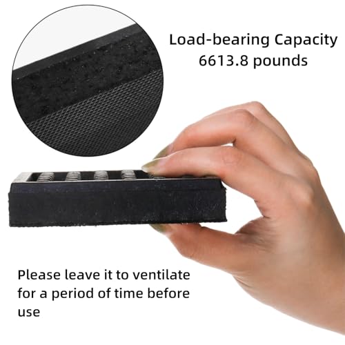 WRINGKIT 8 Pack Non Slip Exercise Equipment Mat, 4 x 4 x 0.8 Inch Noise Reduction Mat for Treadmill, Heavy Duty Treadmill Mat for Rubber Pad Hardwood Floors Carpet Protection - Thumbnail 3