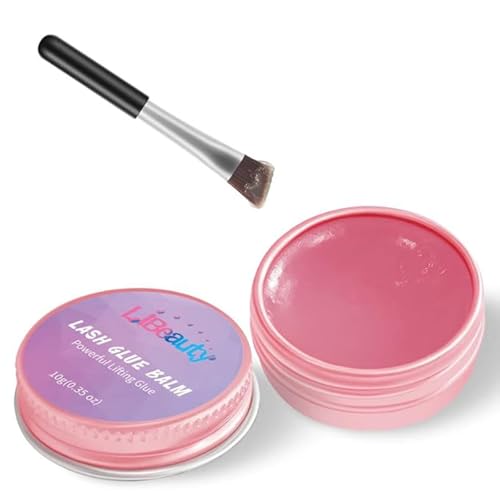 Libeauty Lash Lift Glue Balm Eyelash Perm Glue Wax for Professional Lash Lifting and Brow Lamination Strong Stickiness and Non-Drying for Easy Adjustment Water Soluble Lash Adhesive 10g (Pink Peach)